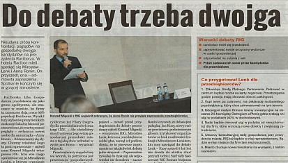 Debata gospodarcza dla kandydatów na Prezydenta Raciborza - publikacje