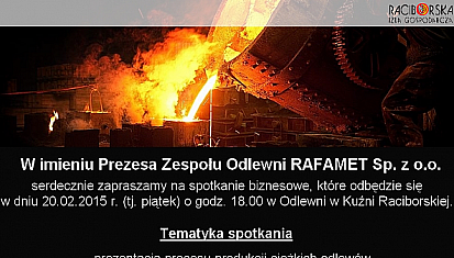 Przedsiębiorcy z RIG zwiedzają Zespół Odlewni &quot;RAFAMET&quot;