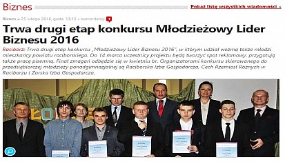 Drugi etap konkursu „Młodzieżowy Lider Biznesu 2016”