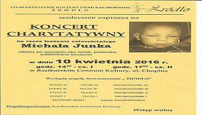 Stowarzyszenie ,,ŹRÓDŁO&quot; zaprasza na koncert charytatywny - 10.04.2016r. 