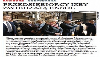 Przedsiębiorcy zwiedzają ENSOL