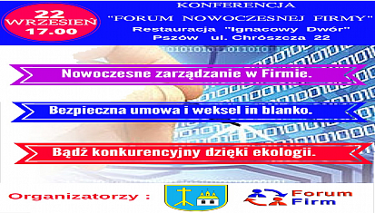 Zapraszamy na bezpłatną konferencję „Forum Nowoczesnej Firmy” 