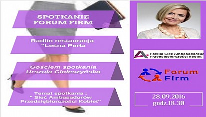 Stowarzyszenie Przedsiębiorców Forum Firm zaprasza przedsiębiorców na bezpłatne spotkanie do restauracji