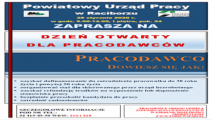 „Dzień Otwarty&quot; dla Pracodawców oraz Spotkanie Informacyjne dot. Krajowego Funduszu Szkoleniowego 