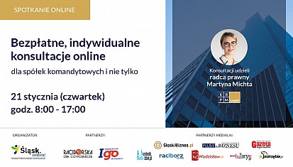 Bezpłatne, indywidualne konsultacje online dla spółek komandytowych i nie tylko- 21.01.2021 r.